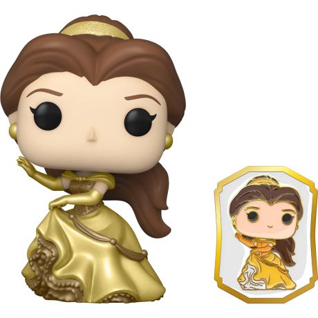 Figurine Funko Pop Disney Ultimate Princess #221 Belle - Métallique sticker doré