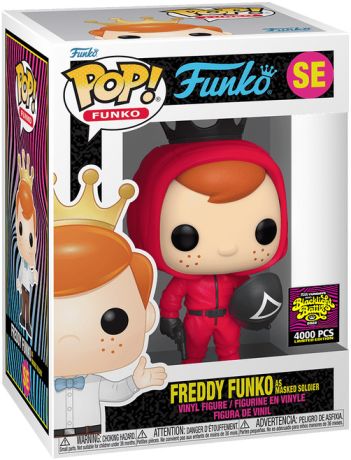 Figurine Funko Pop Freddy Funko Freddy Funko en Soldat rouge masque Triangle