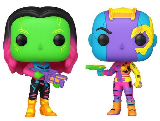 Figurine Funko Pop Les Gardiens de la Galaxie 2 [Marvel] Gamora & Nebula (Black Light) - Pack