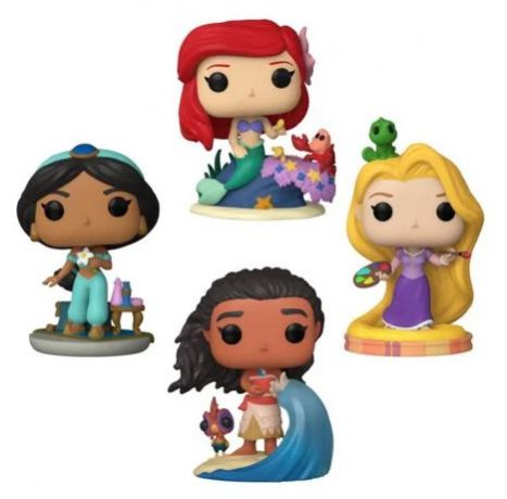 Figurine Funko Pop Disney Ultimate Princess Ariel, Jasmine, Raiponce & Vaiana