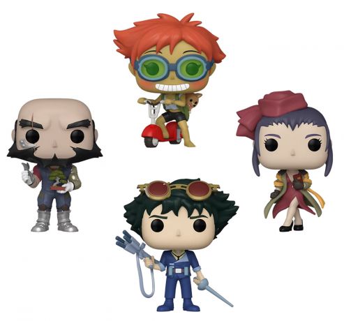 Figurine Funko Pop Cowboy Bebop Spike / Jet Black / Faye Valentine / ED & Ein - Pack