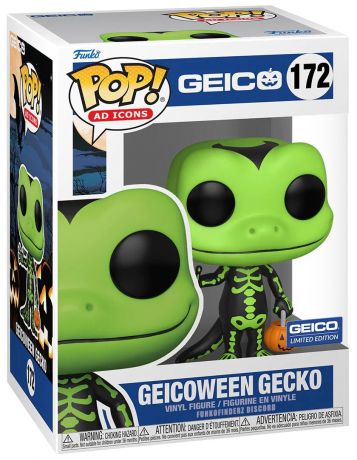 Figurine Funko Pop Icônes de Pub #172 Geico Gecko - Squelette vert