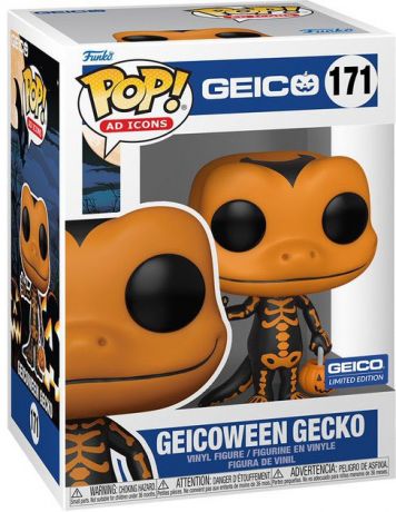 Figurine Funko Pop Icônes de Pub #171 Geico Gecko - Squelette Orange