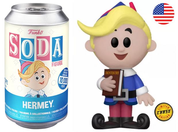 Figurine Funko Soda Rudolphe le renne au nez rouge (1964) Hermey (Canette Bleue) [Chase]