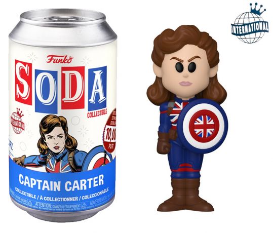 Figurine Funko Soda Marvel What If...? Captain Carter (Canette Bleue)