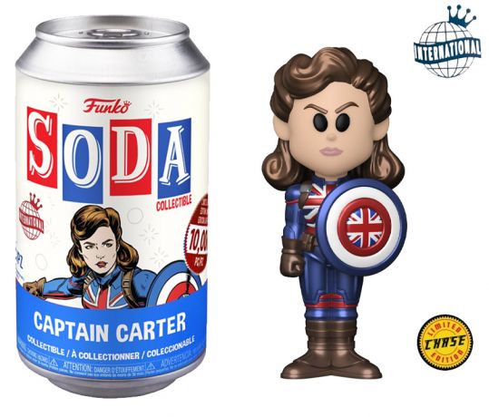 Figurine Funko Soda Marvel What If...? Captain Carter (Canette Bleue) [Chase]