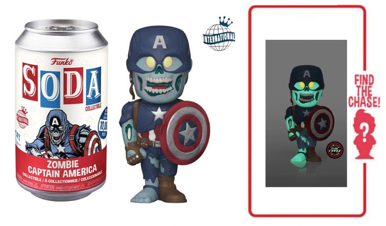 Figurine Funko Soda Marvel What If...? Zombie Captain America (Canette Rouge)