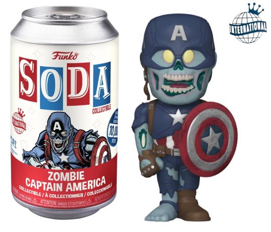 Figurine Funko Soda Marvel What If...? Zombie Captain America (Canette Rouge)