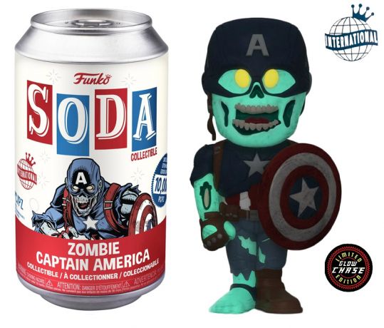 Figurine Funko Soda Marvel What If...? Zombie Captain America (Canette Rouge) [Chase]