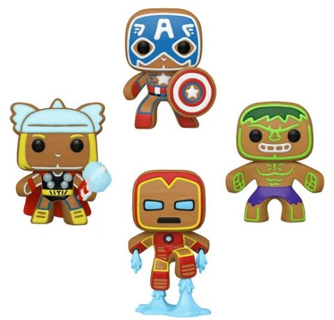 Figurine Funko Pop Marvel Comics Pain d'épices Captain America / Iron Man / Hulk / Thor - Pack