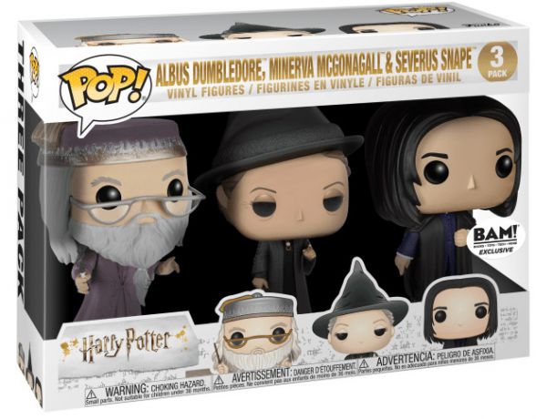 Figurine Funko Pop Harry Potter Dumbledore, McGonagall & Rogue - 3 Pack