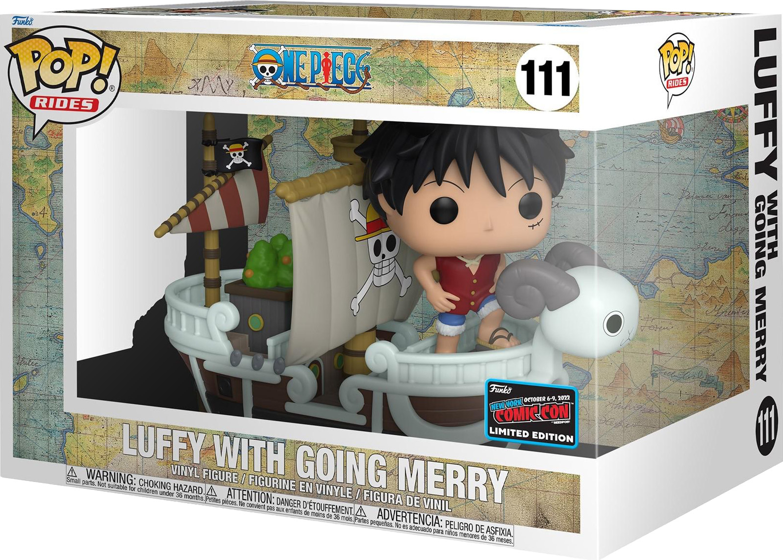 Figurine Pop One Piece #111 pas cher : Luffy avec Vogue Merry