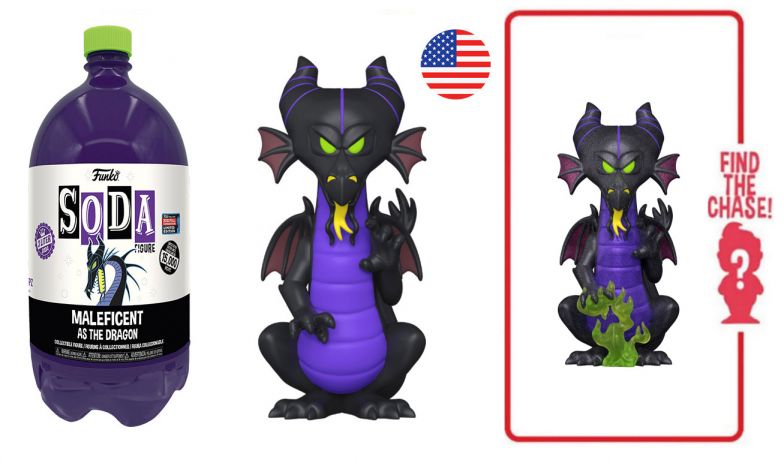 Figurine Funko Soda Disney Villains Maléfique en Dragon (Bouteille Noire)