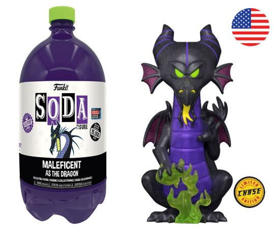 Figurine Funko Soda Disney Villains Maléfique en Dragon (Bouteille Noire) [Chase]