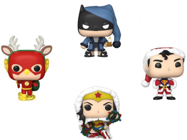 Figurine Funko Pop DC Super-Héros Batman / Superman / Flash / Wonder Woman - Pack