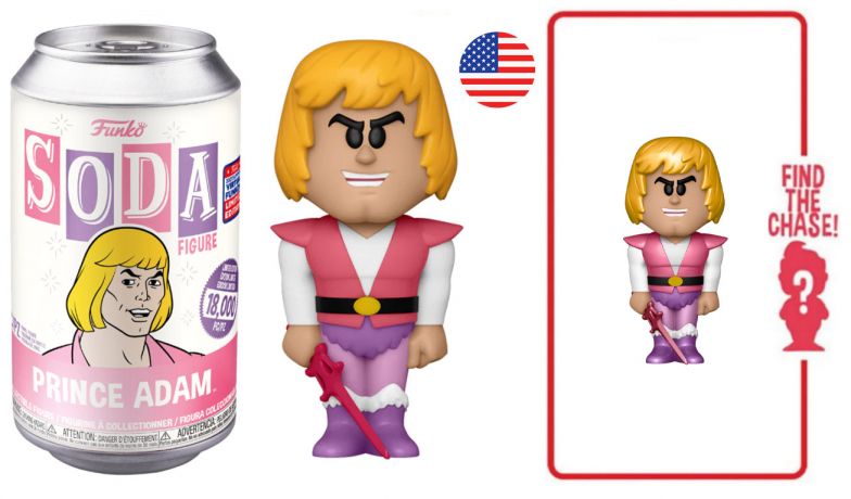 Figurine Funko Soda Les Maîtres de l'univers Prince Adam (Canette Rose)