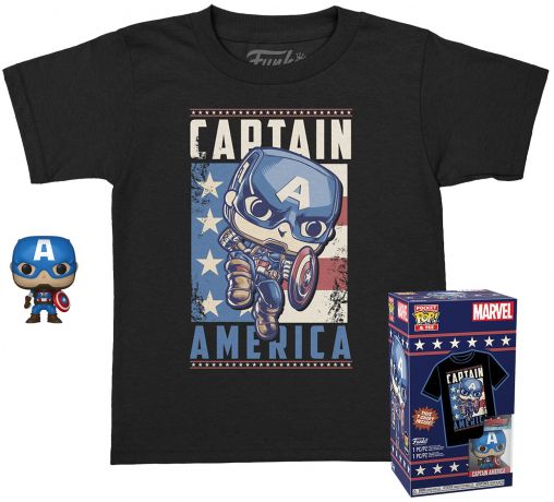 Figurine Funko Pop Avengers : L'Ère d'Ultron [Marvel] Captain America - Pocket - T-Shirt