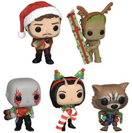 Figurine Funko Pop The Guardians of the Galaxy Holiday Special [Marvel] Star-Lord / Groot / Drax / Mantis / Rocket - Pack