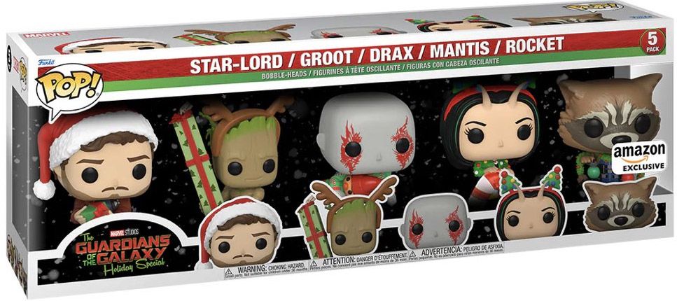 Figurine Funko Pop The Guardians of the Galaxy Holiday Special [Marvel] Star-Lord / Groot / Drax / Mantis / Rocket - Pack