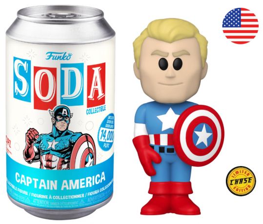 Figurine Funko Soda Marvel Comics Captain America (Canette Bleue) [Chase]