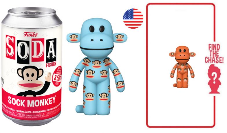 Figurine Funko Soda Icônes de Pub Sock Monkey (Canette Rouge)