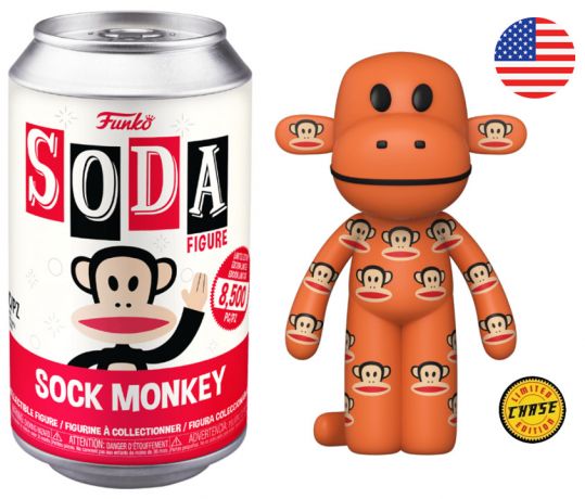 Figurine Funko Soda Icônes de Pub Sock Monkey (Canette Rouge) [Chase]