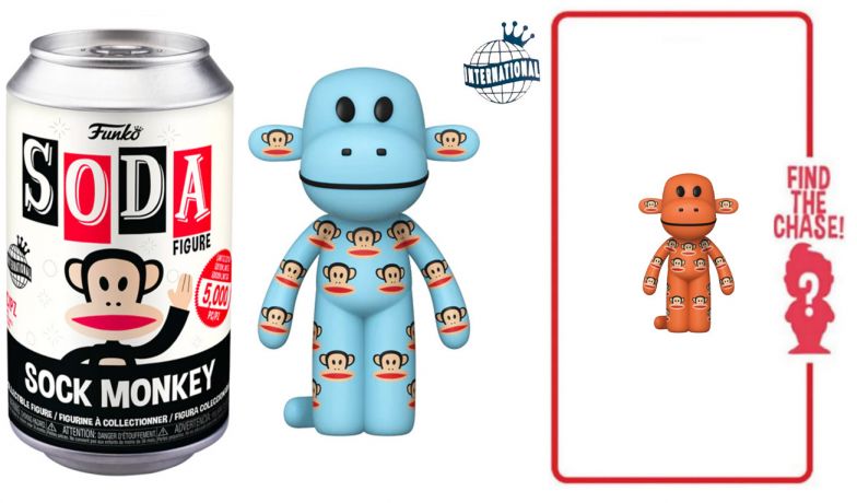 Figurine Funko Soda Icônes de Pub Sock Monkey (Canette Noire)