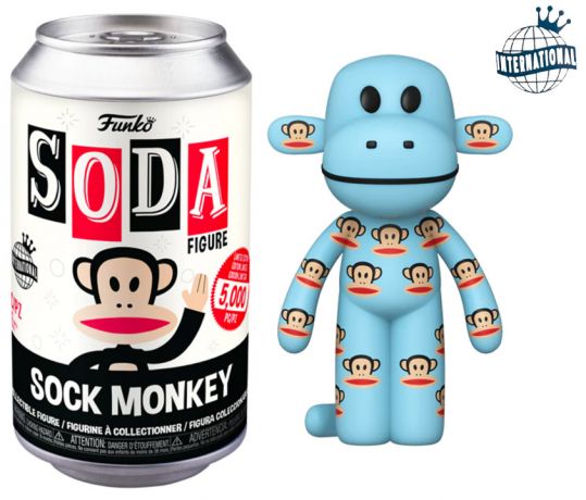 Figurine Funko Soda Icônes de Pub Sock Monkey (Canette Noire)