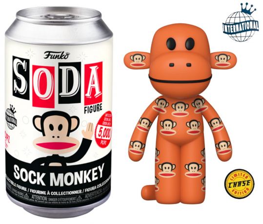 Figurine Funko Soda Icônes de Pub Sock Monkey (Canette Noire) [Chase]