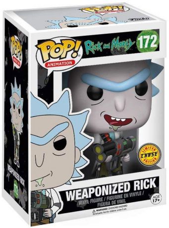 Figurine Funko Pop Rick et Morty #172 Rick armé - Bouche ouverte [Chase]