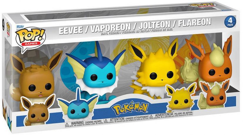 Figurine Funko Pop Pokémon Evoli / Aquali / Voltali / Pyroli - Pack