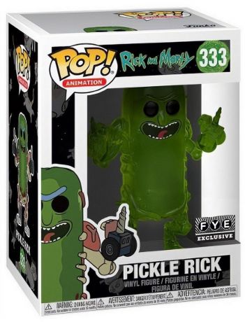 Figurine Funko Pop Rick et Morty #333 Rick Cornichon - Translucide