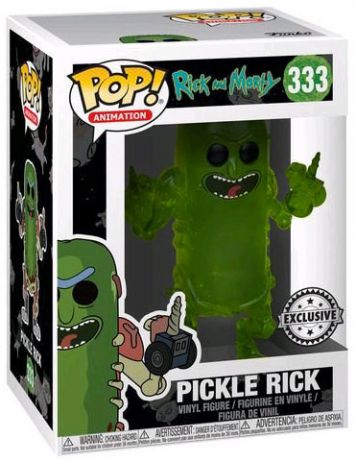 Figurine Funko Pop Rick et Morty #333 Rick Cornichon - Translucide