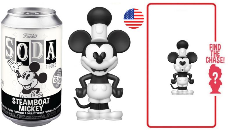 Figurine Funko Soda Disney Bateau à vapeur Mickey (Canette Noire)