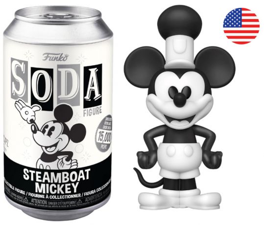 Figurine Funko Soda Disney Bateau à vapeur Mickey (Canette Noire)