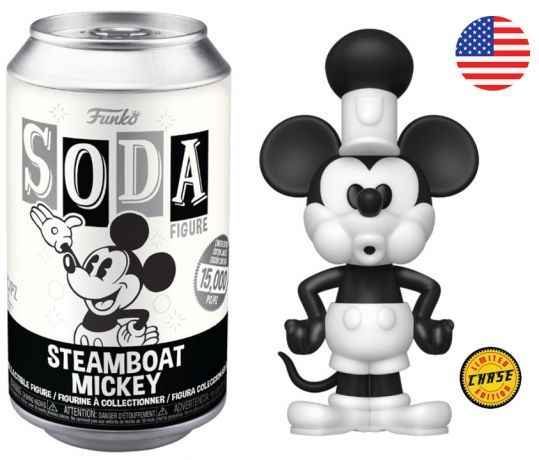 Figurine Funko Soda Disney Bateau à vapeur Mickey (Canette Noire) [Chase]