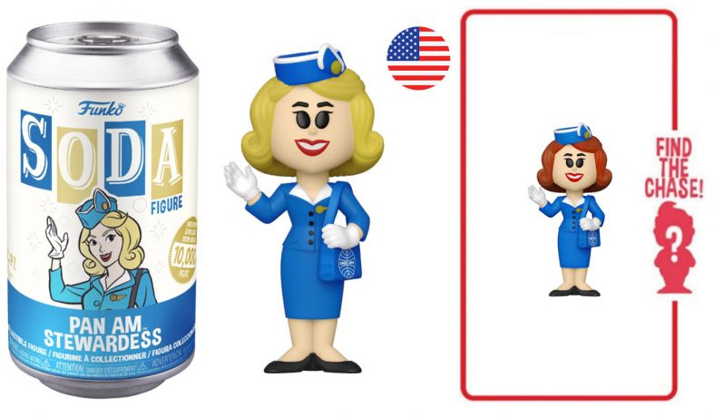 Figurine Funko Soda Icônes de Pub Hôtesse de l'air - Pan Am (Canette Bleue)