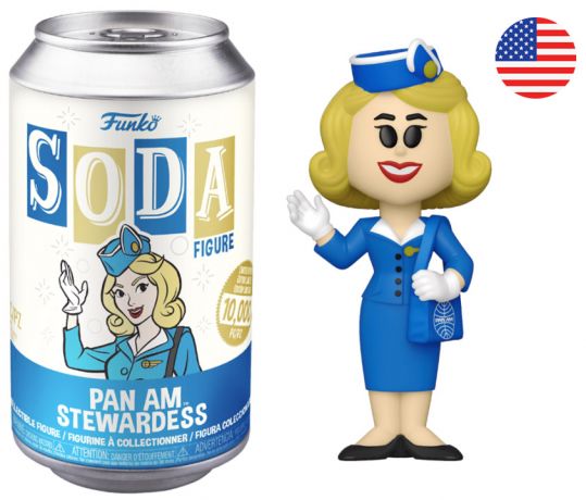 Figurine Funko Soda Icônes de Pub Hôtesse de l'air - Pan Am (Canette Bleue)