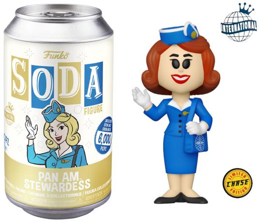 Figurine Funko Soda Icônes de Pub Hôtesse de l'air - Pan Am (Canette Jaune) [Chase]