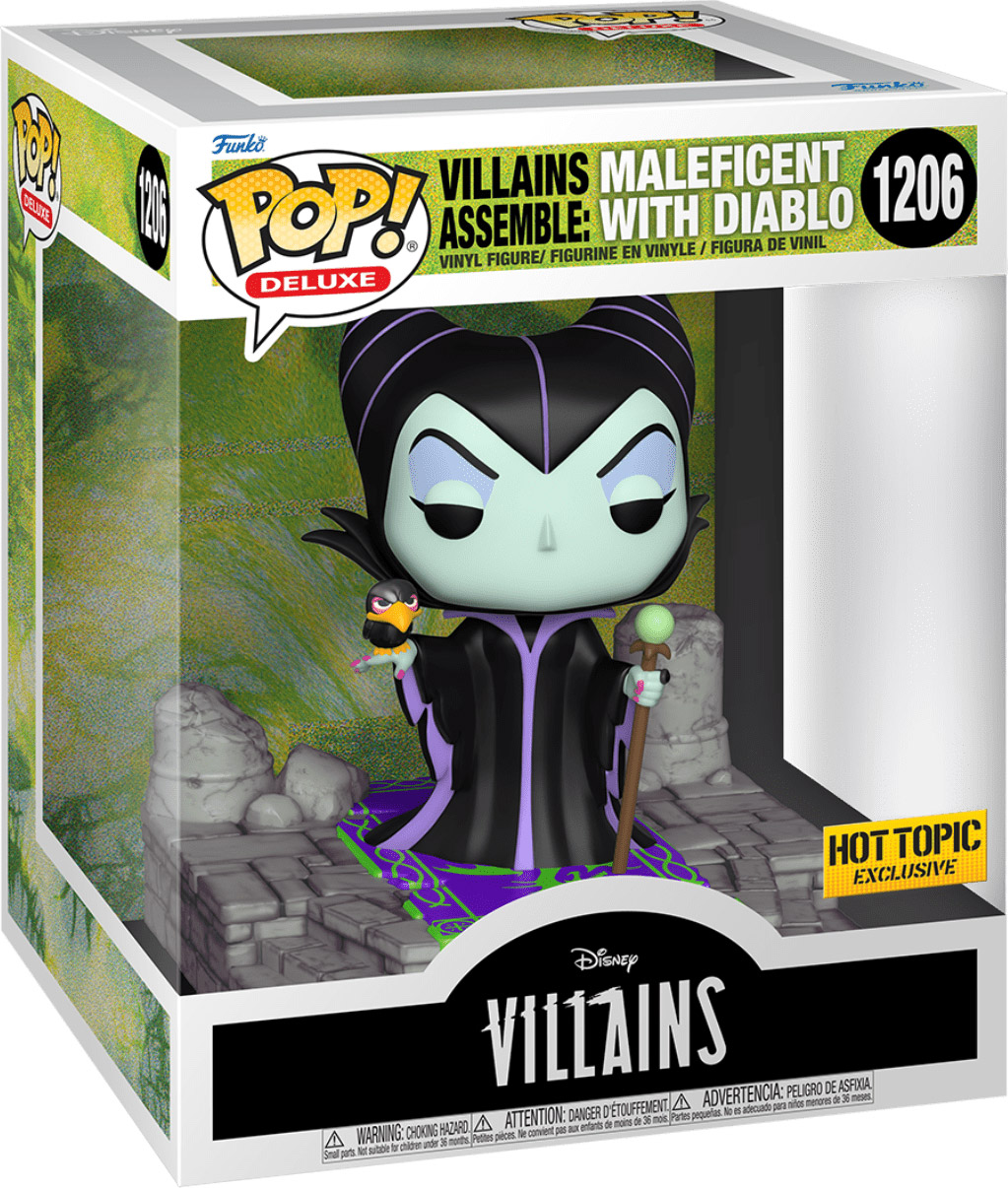 Figurine Pop Disney Villains #1206 pas cher : Villains Assemble : Maléfique  avec Diablo