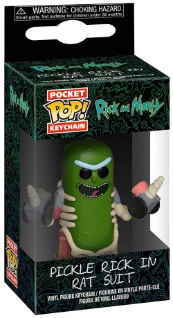 Figurine Funko Pop Rick et Morty Rick Cornichon - Costume de rat - Porte-clés