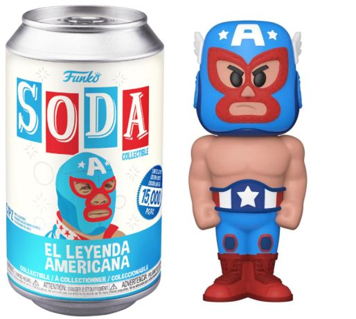 Figurine Funko Soda Marvel Lucha Libre El Leyenda Americana (Canette Bleue)