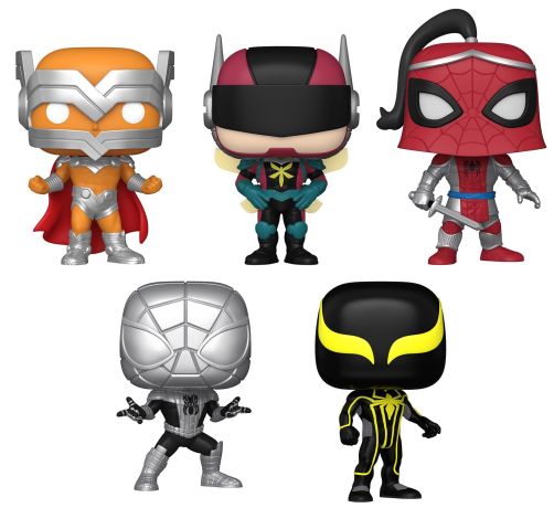 Figurine Funko Pop Marvel Comics Prodigy / Hornet / Prince of Arachne / Spider-Armor MK I / Spider-Armor MK II - Pack