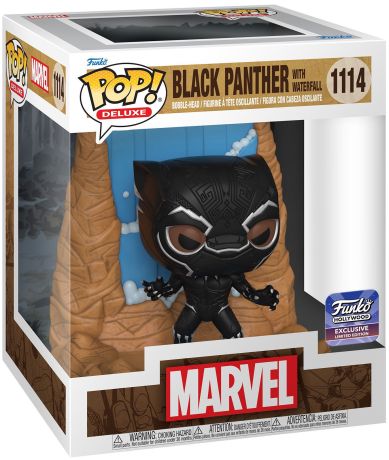 Figurine Funko Pop Marvel Comics #1114 Black Panther avec cascade