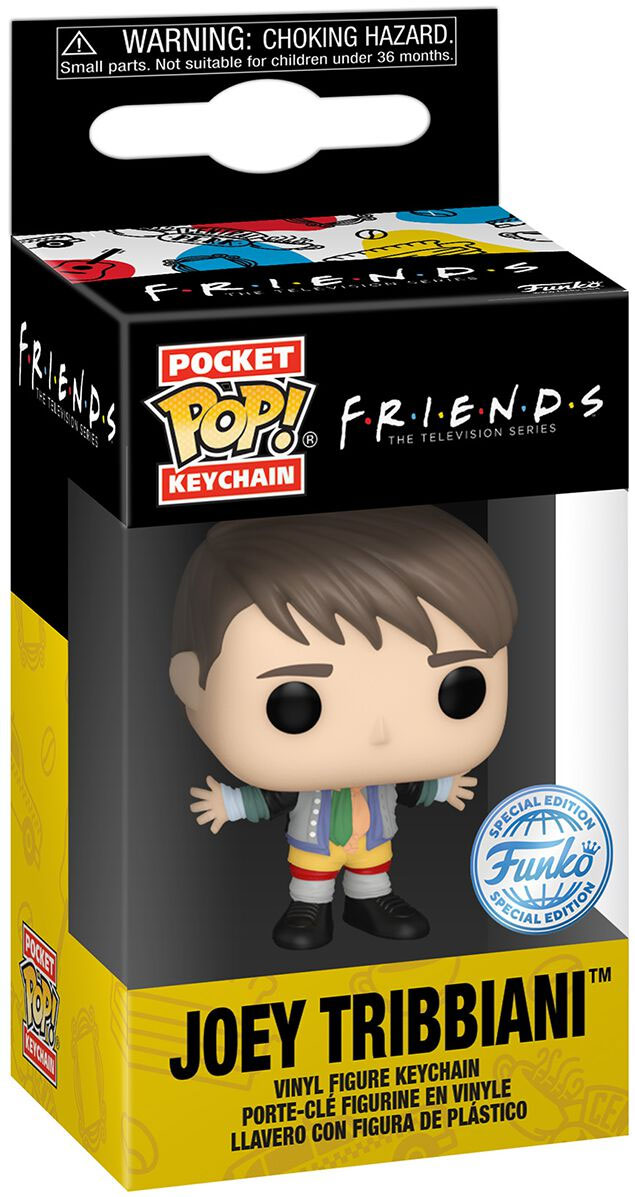 Figurine Pop Friends pas cher : Joey Tribbiani avec les habits de Chandler  - Porte-clés