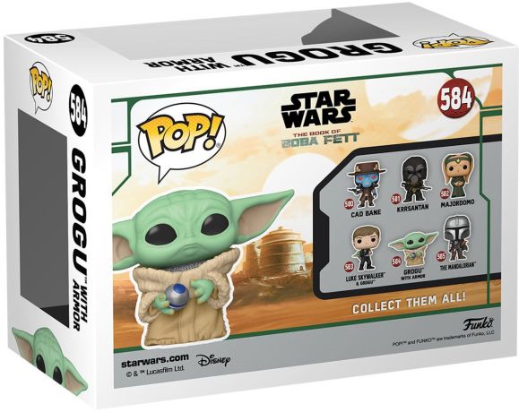 Figurine Funko Pop Star Wars : Le Livre de Boba Fett #584 Grogu avec Armor