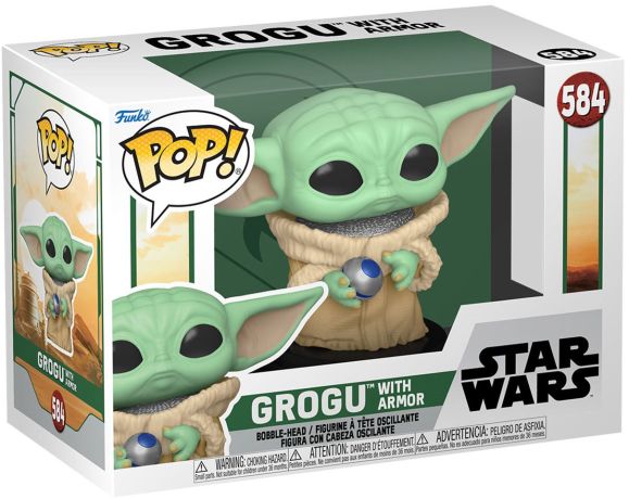 Figurine Funko Pop Star Wars : Le Livre de Boba Fett #584 Grogu avec Armor