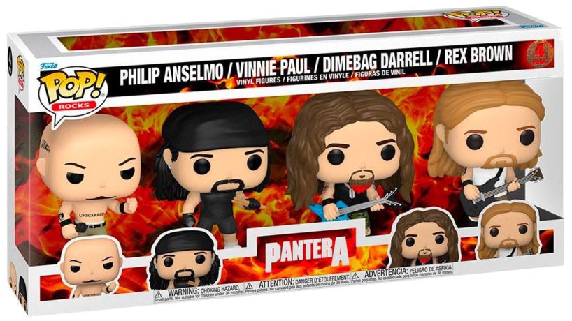 Figurine Funko Pop Pantera Philip Anselmo / Vinnie Paul / Dimebag Darrell / Rex Brown - Pack