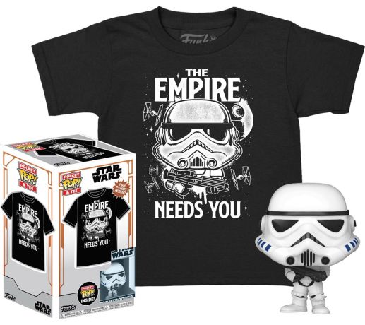 Figurine Funko Pop Star Wars 4 : Un nouvel espoir Stormtrooper (Pocket) - T-Shirt