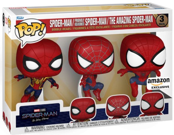 Figurine Funko Pop Spider-Man: No Way Home Spider-Man (Tom Holland & Andrew Garfield & Tobey Maguire) - Pack